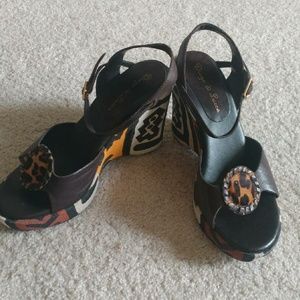 Tribal platform sandals